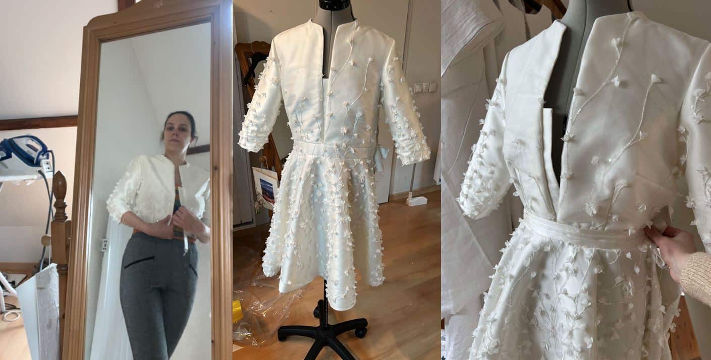 essayage robe courte et changement ceinture